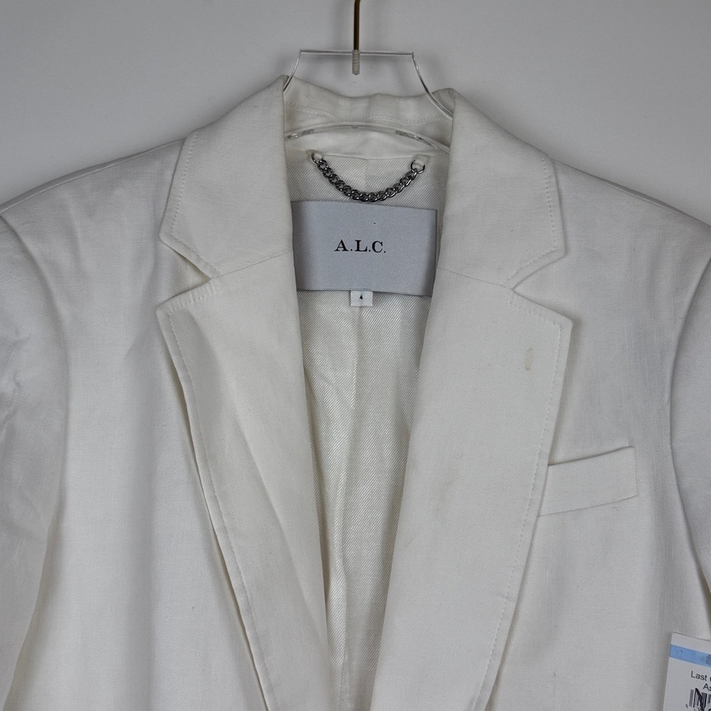 ALC Donovan Linen Blend Lined White Blazer Jacket Size 4 NWT - Picture 5 of 14